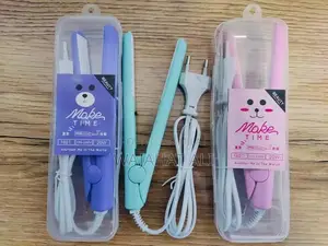 Mini Blue Pink Hair Straightener with High Heat Settings