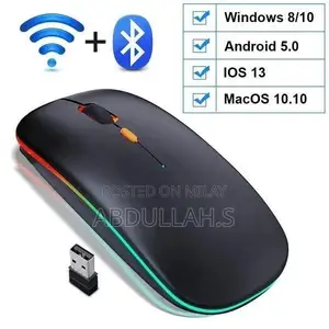 Dual-Mode Bluetooth Wireless Mouse with Silent Clicks