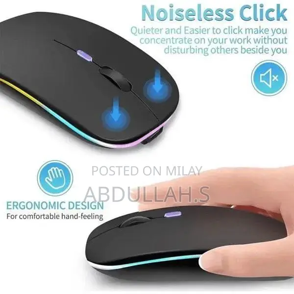 Dual-Mode Bluetooth Wireless Mouse with Silent Clicks