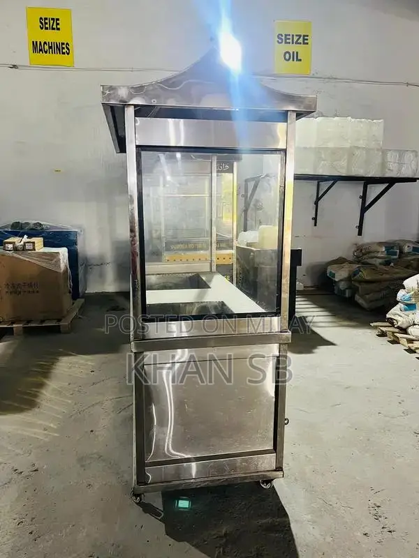 Bryani Food Display Counter with Mirrors - Non-Magnetic Design