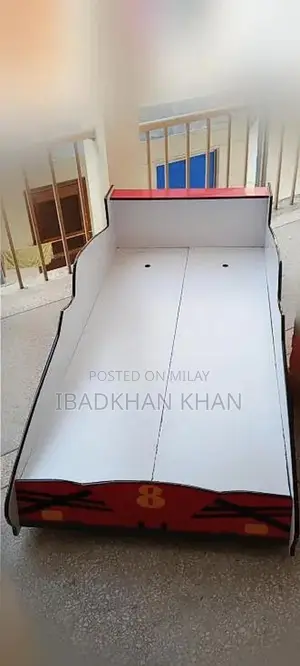 Photo - Kids Car-Shaped Bed Frame - Unique Bedroom Furniture