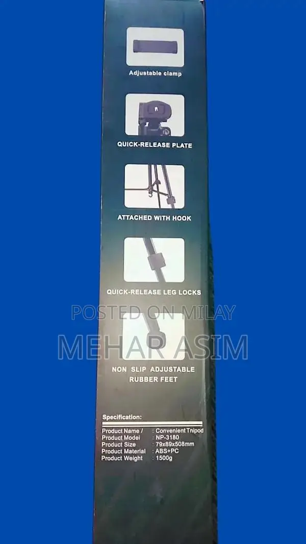 Professional Photography Tripod with Adjustable Height