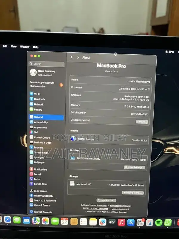 Apple MacBook Pro 15.4" 2018 Retina Core i7 High-Performance Laptop