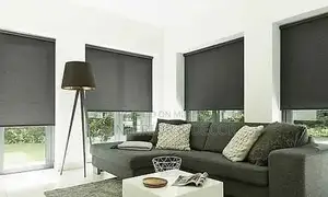 Photo - Wooden Blinds and Roller Blinds - Interior Window Treatments
