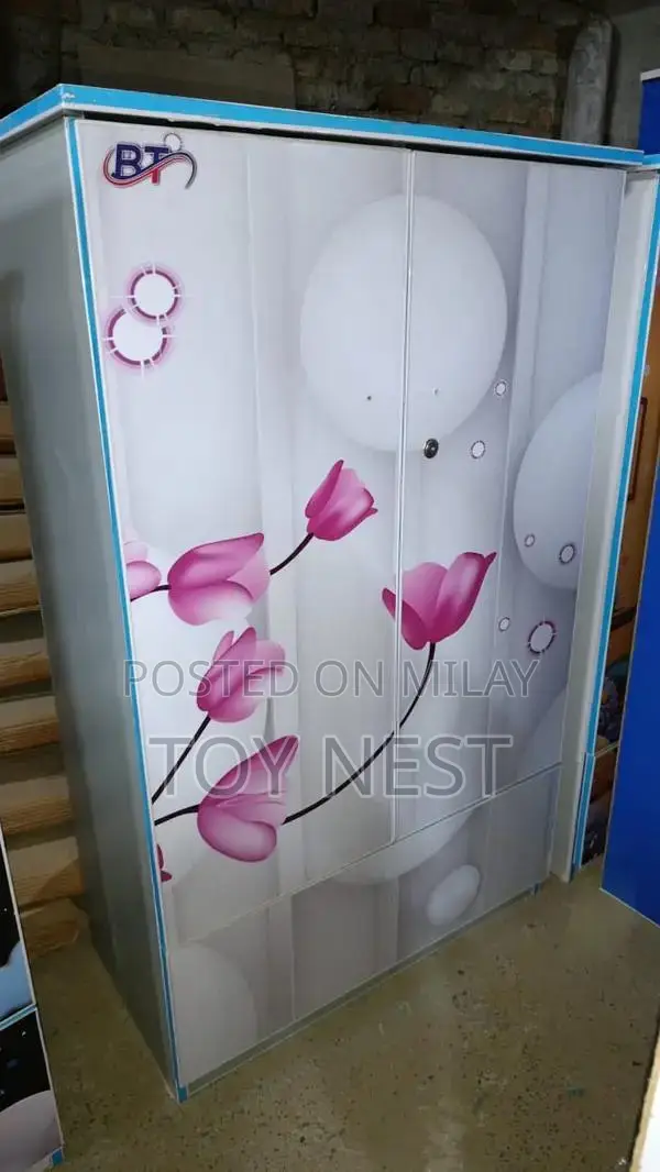 Kids Wooden Wardrobe with Multiple Compartments