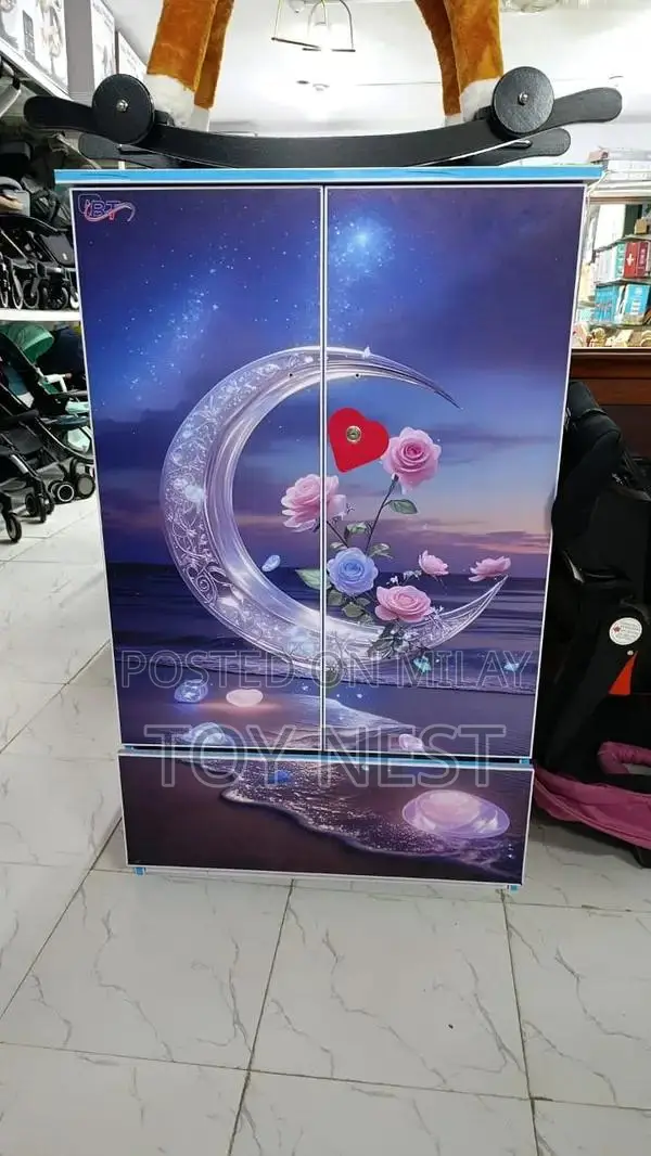 Kids Wooden Wardrobe with Multiple Compartments