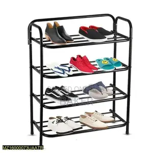 Photo - White ABS Plastic Shoe Rack with Aluminum Frame