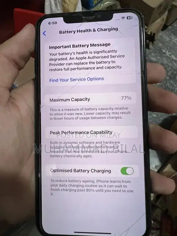 11promax non pta black colour battry healt 77 256 gb