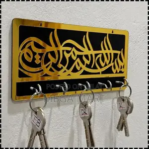 Modern Black MDF Wall-Mounted Key Holder