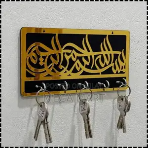 Modern Black MDF Wall-Mounted Key Holder