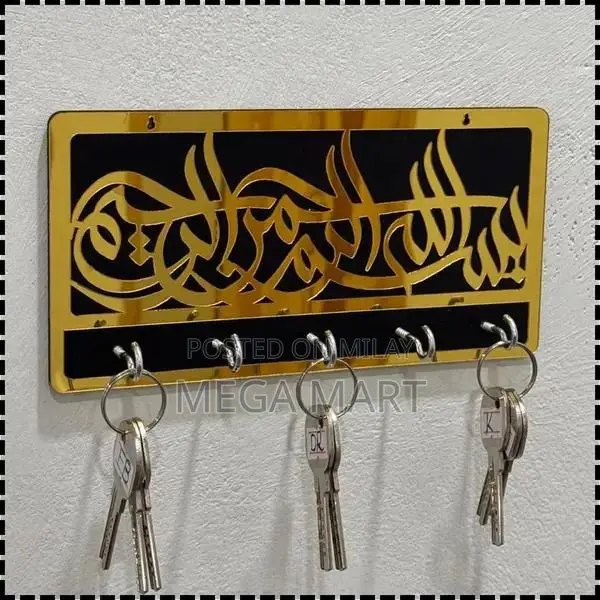 Modern Black MDF Wall-Mounted Key Holder
