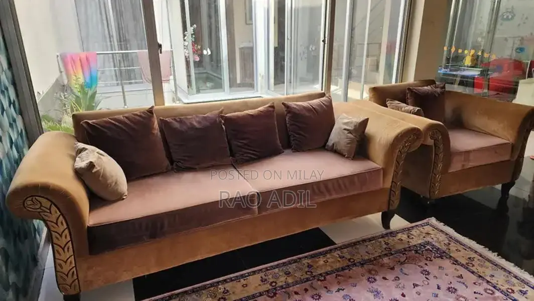 8 Seater 3 2 2 1 Brown Poshish Solid Sofa Set