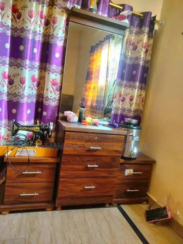 Complete Bedroom Furniture Set with Almirah, Showcase, and Bed