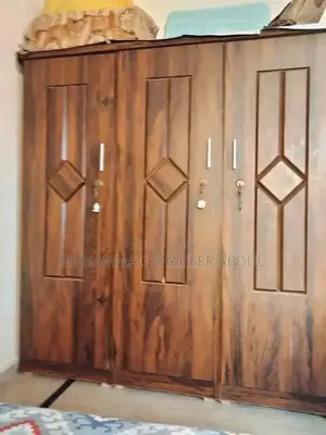 Complete Bedroom Furniture Set with Almirah, Showcase, and Bed