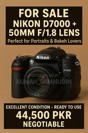Photo - Nikon D7000 16MP DSLR Camera with 50mm f/1.8 Portrait Lens