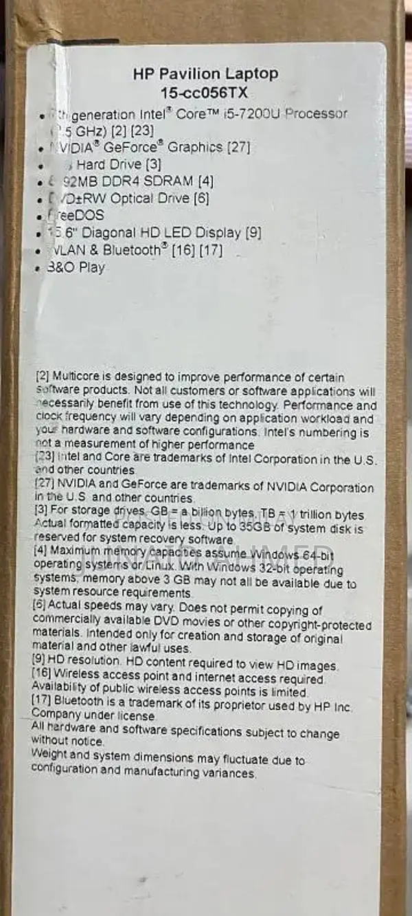 HP Pavilion 15 -  CC056TX - 7th Gen Ci5 8GB 512GB NVIDIA GeForce 940MX