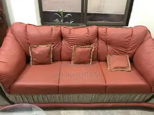 Photo - Leather Sofa Set with 3-Piece Table Set - Living Room Furniture