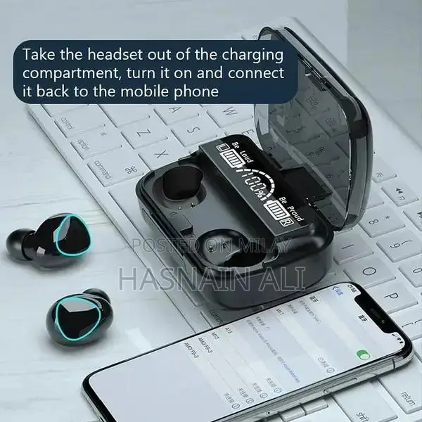 M10 Wireless Bluetooth Earbuds - Compact Plastic Design