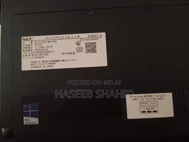 NEC VersaPro Business Laptop Core i3 15.6" Windows 10 Pro