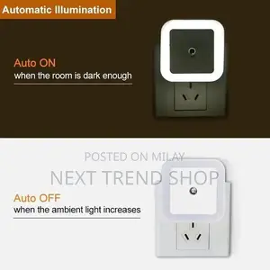 Compact LED Night Light with Type-C Charging and Light Sensor