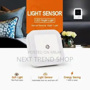Compact LED Night Light with Type-C Charging and Light Sensor