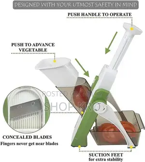 5-in-1 Vegetable and Fruit Slicer with 6 Interchangeable Blades