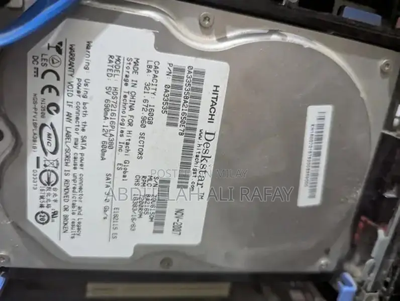 Core 2 duo CPU+Monitor screen HP 1780 with 160GB harddisk