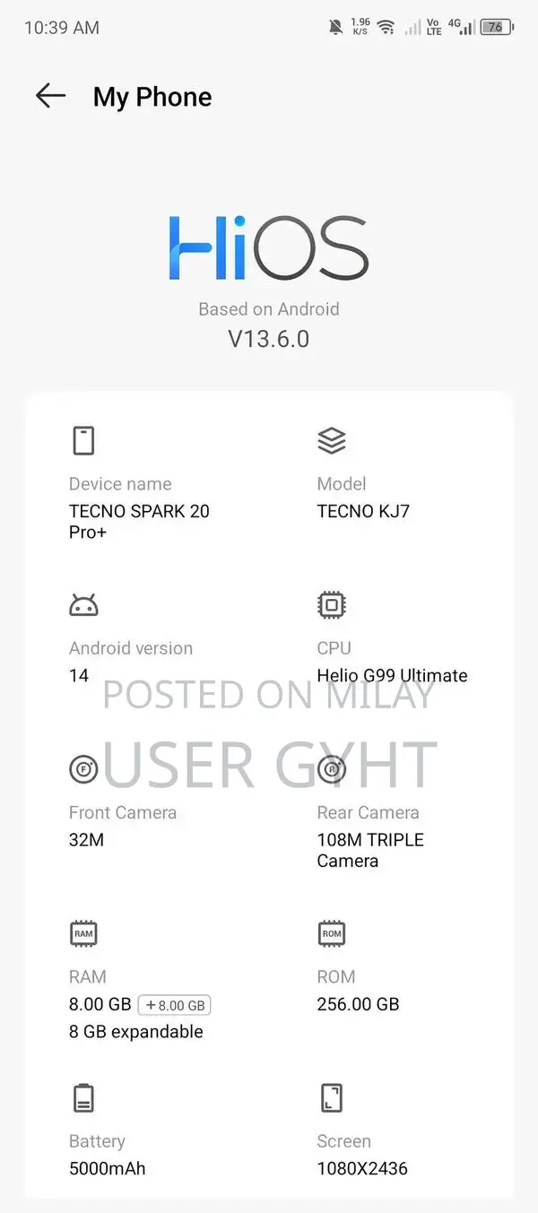 Spark 20 Pro Plus Smartphone in Pristine Condition