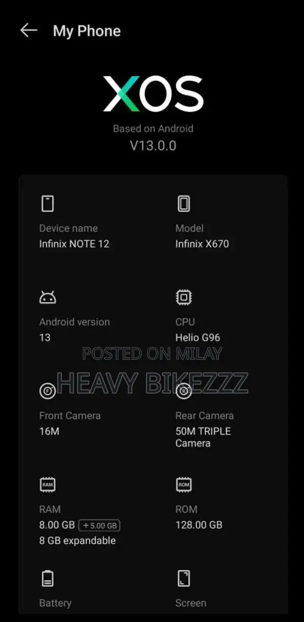 Infinix Note 12 Smartphone with G96 Processor