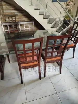 Dining Set with Table, 5 Chairs, Dresser, and TV Trolley