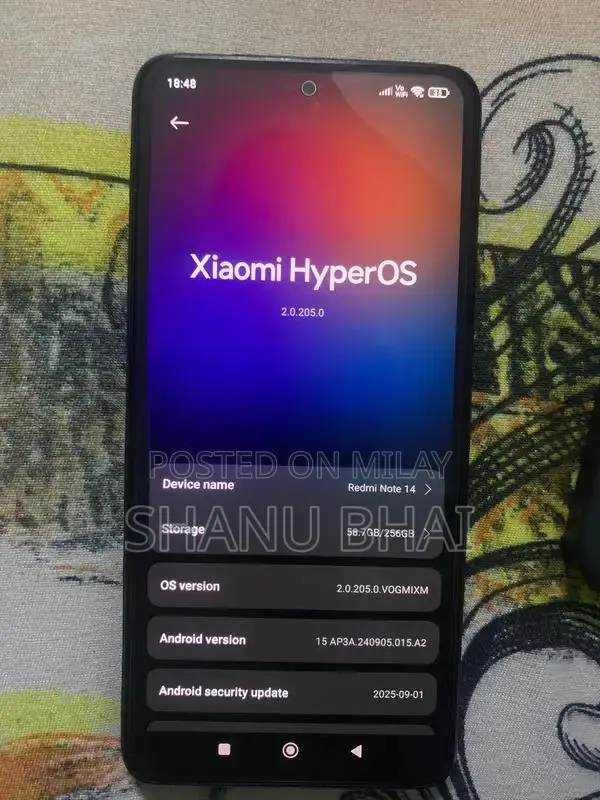 Redmi Note 14 Smartphone - 8GB RAM, 256GB Storage, Dual SIM