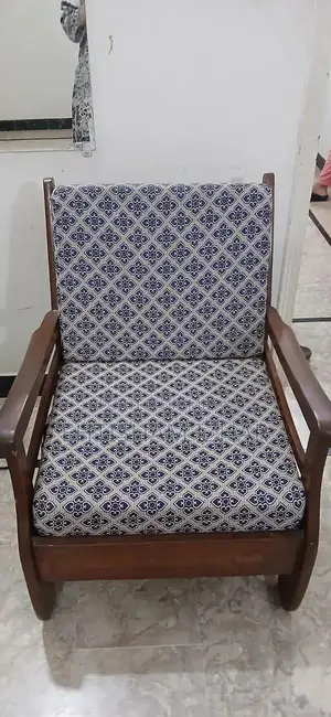 Wooden Living Room Sofa Set with Matching Table - 5 Seater