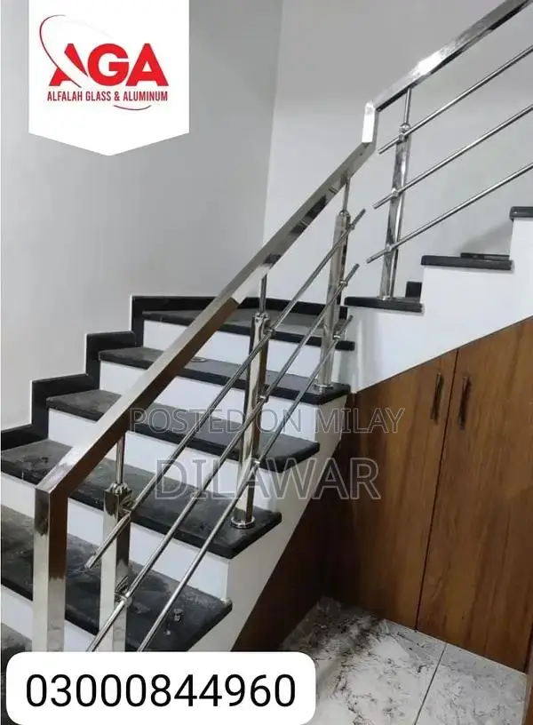 Steel Railing, Glass Railing, Iron, Stairs, Balcony, terrace,Stainless