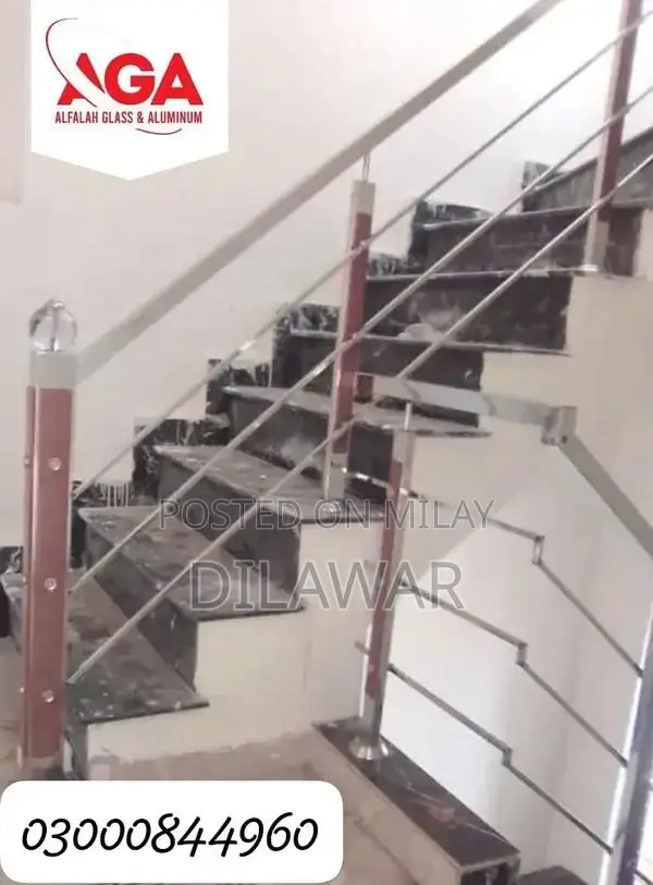 Steel Railing, Glass Railing, Iron, Stairs, Balcony, terrace,Stainless