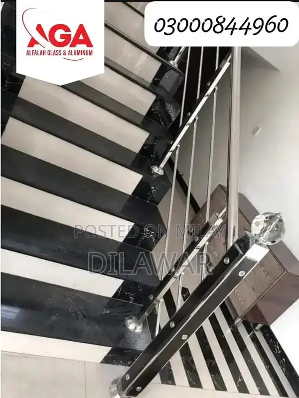 Steel Railing, Glass Railing, Iron, Stairs, Balcony, terrace,Stainless