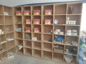 5 Racks, 1 Showcase and 1 Table