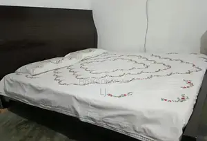 Photo - Wooden Double Bed Frame with Side Tables