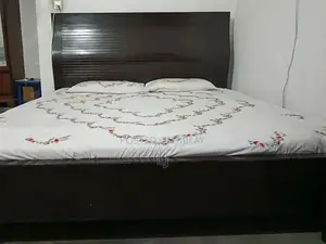 Wooden Double Bed Frame with Side Tables