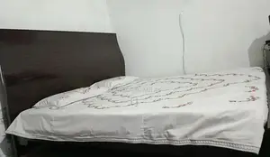 Wooden Double Bed Frame with Side Tables