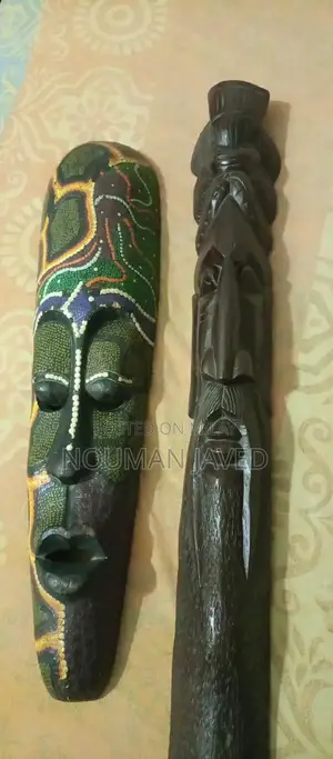 Vintage Italian Wooden Male and Female Wall Art Sculpture Set