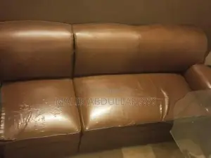 7-Seater Brown Leather Corner Sofa with Optional Side Table