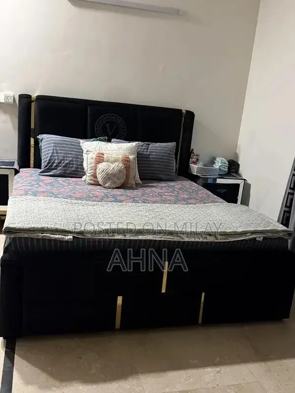 black bed for room