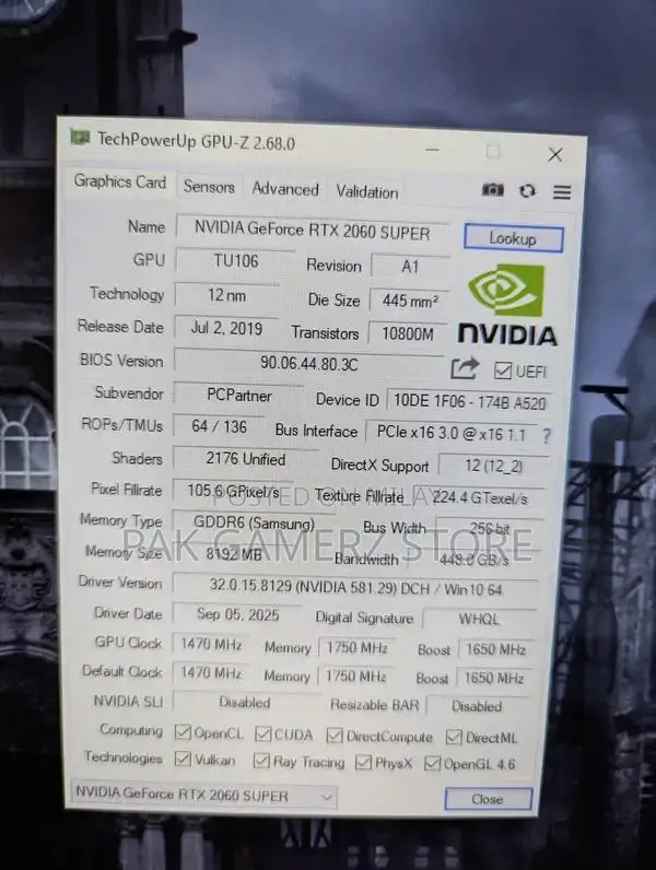 RTX 2060 Super (8-GB 256-Bit DDR6) & GTX 1060  (6-GB DDR5 192-Bit)