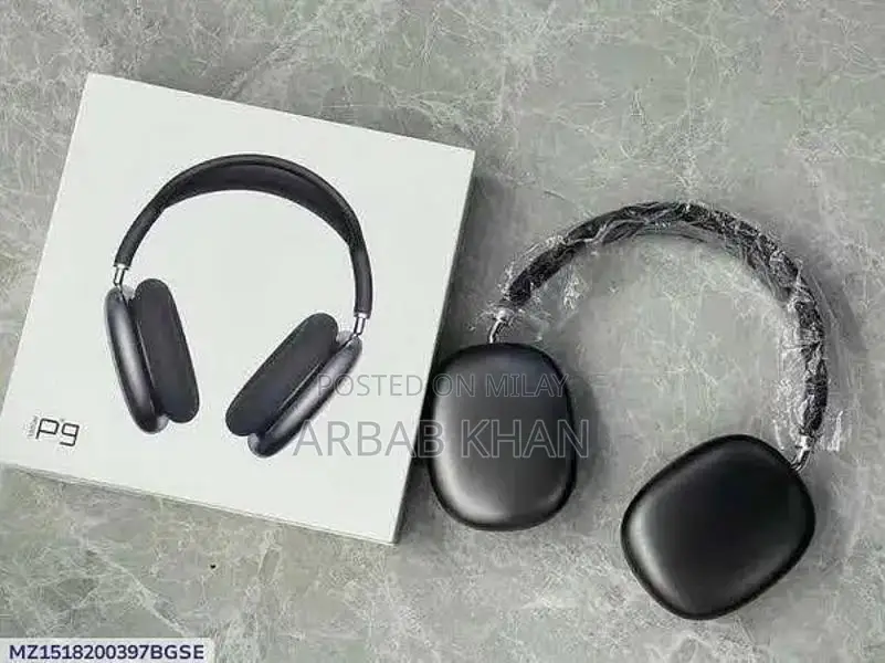 Black ABS Plastic Over-Ear Headphones with Device Compatibility