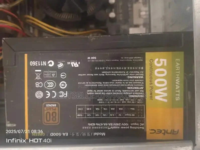 500 Watt Antec Power Supply Fresh 10 by 10 Condition
