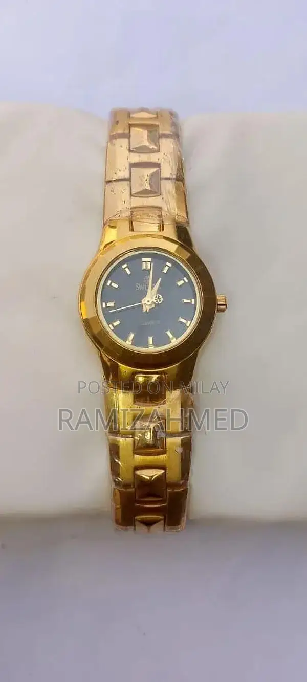 Swistar Luxury Gold-Plated Stainless Steel Fashion Watch