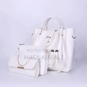 Photo - 3-Piece Women's PU Leather Shoulder Bag Set with Makeup Bag and Pouch