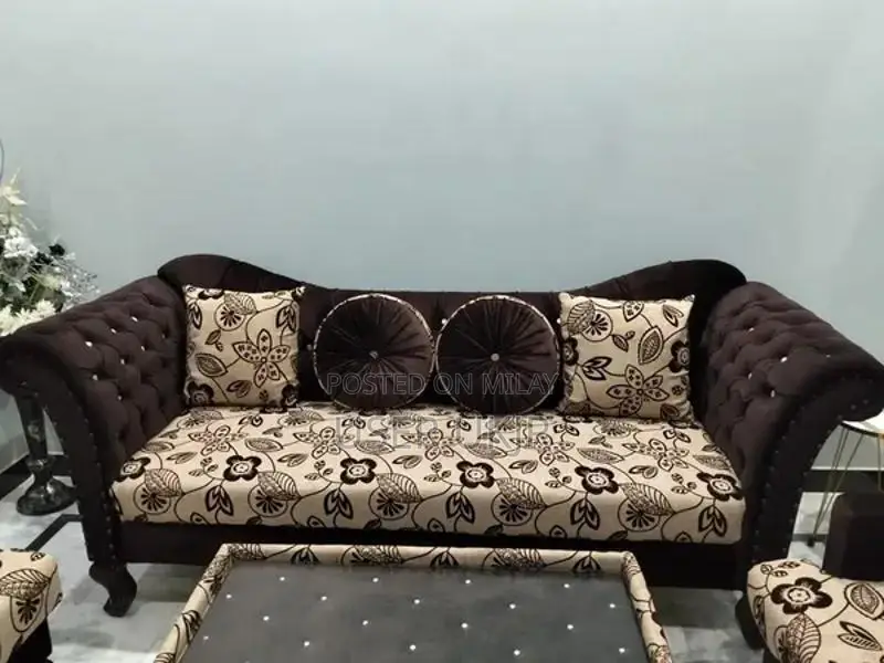 7-Seater Sofa Set with Dewan, Center Table, and Cushions