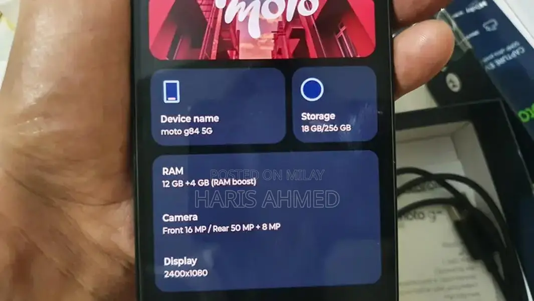 Moto G84 5G Smartphone - 12GB RAM, 256GB Storage, Used Condition