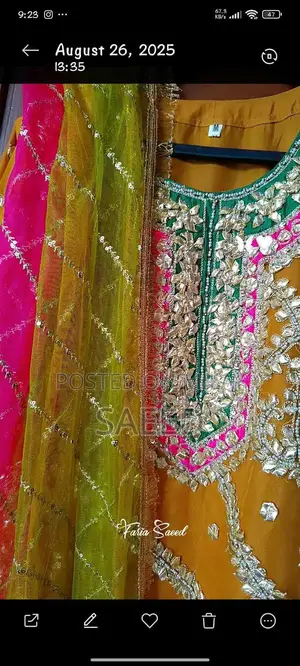 Elegant Mehandi Design Traditional Dress for Women